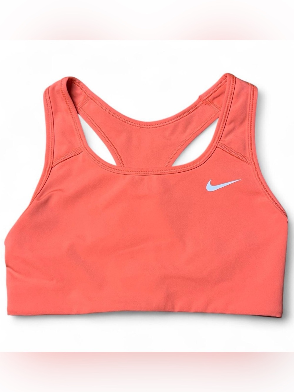 Nike Sports Bra Womens XS Coral Dri-FIT Racerback Workout Gym Athletic Swoosh